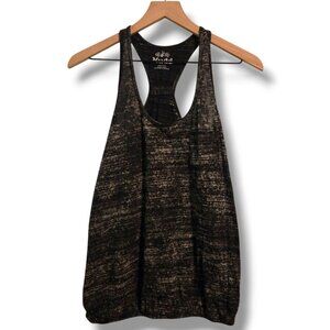 Mudd tank top womens Medium racerback burnout black grey elastic hem